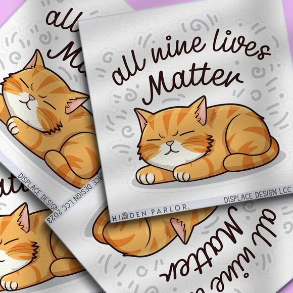 3pc - All Nine Lives Matter Cat Sticker Decal Pack – Tumbler, Laptop - Picture 1 of 8